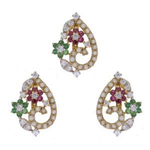 Gold Set Naurattan New Soneri Gems