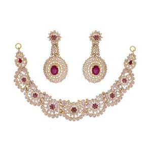 Necklace set with Ruby and Zircon