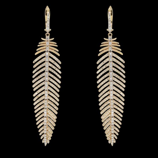 Palm Leaf Diamond Earring