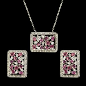 Locket set with diamonds and Ruby