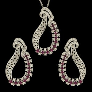Gold & Diamond Locket set with Ruby