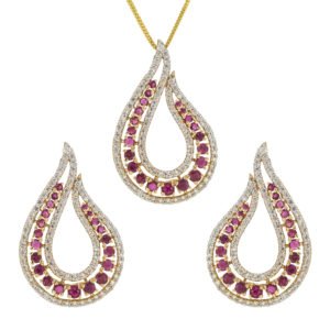 Gold Locket Set with Ruby
