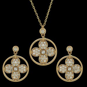 Gold Locket set studded with Diamonds