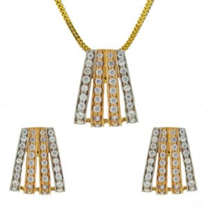 Gold locket set with Cubic zircons