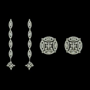 Gold and diamond tops cum Earrings