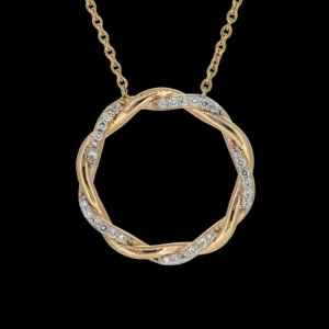 Gold locket with diamonds