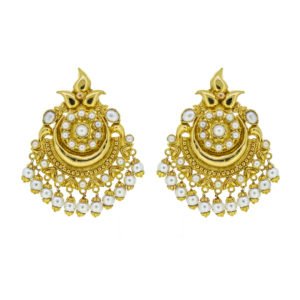 Gold Jhumki with pearls