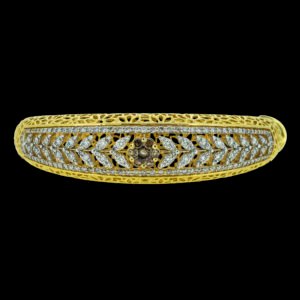 Gold Bracelet with Round Brilliant Diamonds and Rose cut diamonds