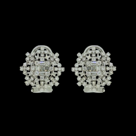 Gold Earrings studded with diamonds