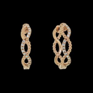 Gold Half Bali studded with Diamonds