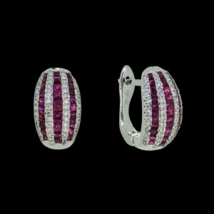 Gold half bali with diamonds and ruby