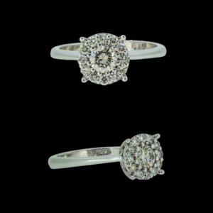 Gold ring studded with diamonds