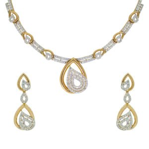 Gold Necklace Set with Cubic Zircons