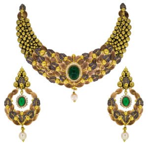 Handcrafted Indian style Gold Necklace Set