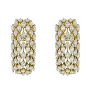 Gold Earring with cubic zircons