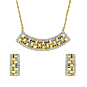 Gold ste with naurattan gemstones