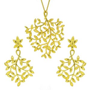 Floral inspired Gold pendant set